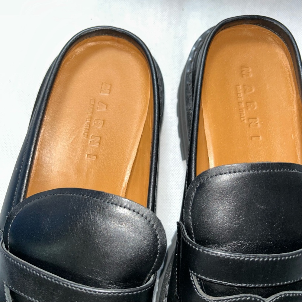 Marni men’s piercing black mule loafer size 45 - Picture 3 of 6